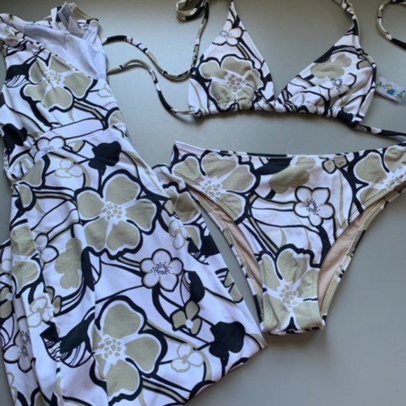 Tie Back Halter Bikini and Matching Cover Up Dress